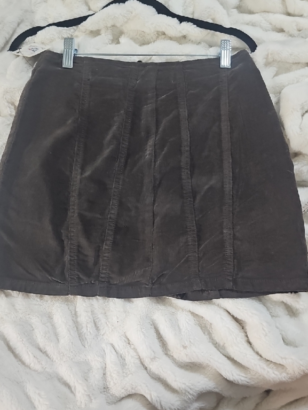 Free People Dark Brown Corduroy Mini Skirt